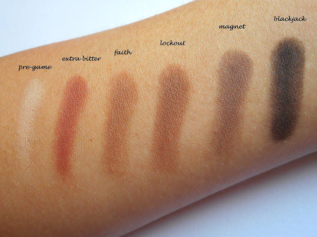 Urban Decay Naked Ultimate Basics palette swatches lower row