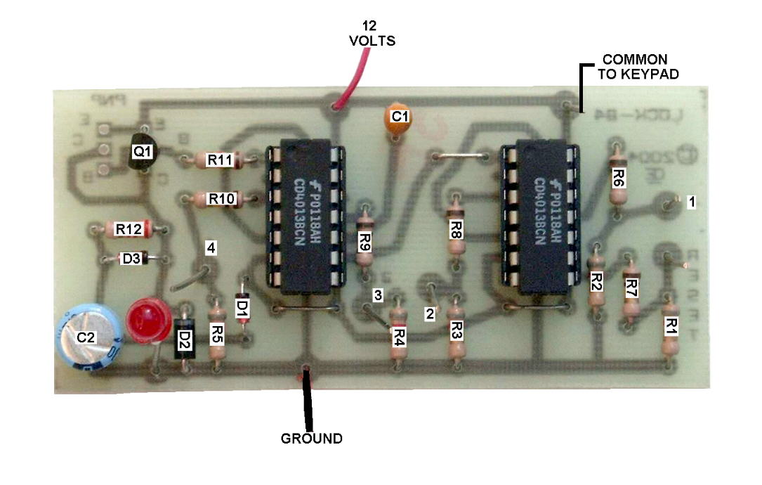 Electronic Combination Lock with Auto Reset Circuit Diagram