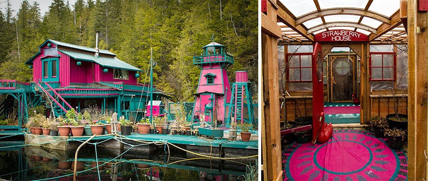 The constantly evolving off-the-grid floating home includes an art gallery, a studio, a dance floor, and 5 greenhouses - Couple Spends 20 Years Building A Self-Sustaining, Floating Island To Live Off The Grid