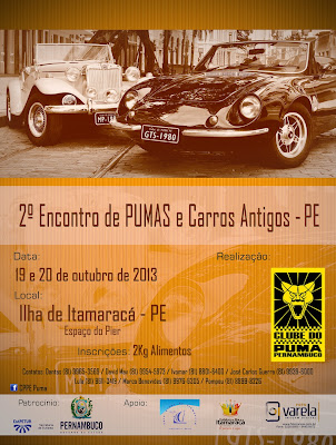 O belo cartaz promocional do 2º Encontro do Clube do Puma de Pernambuco traz também o MP Lafer do José Carlos Guerra