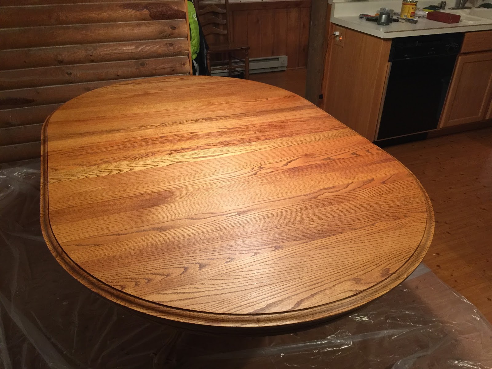 Eclectic Breakfast Refinishing An Oak Table Top