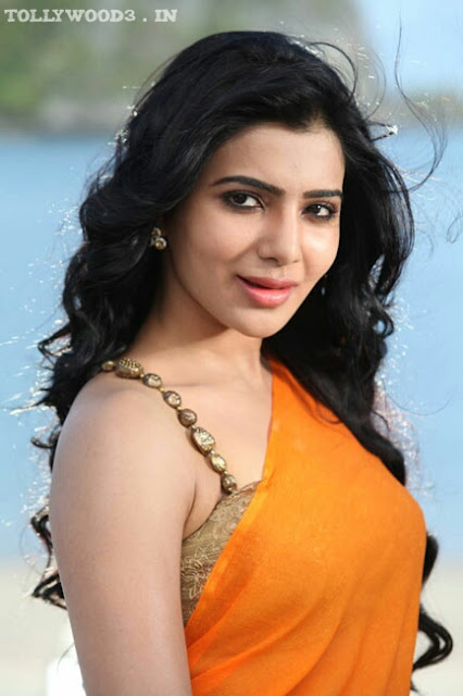 Samantha Ruth Prabhu Hot Orange Saree HD Photos and Stills