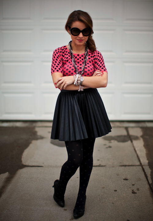 Hello, Framboise!: Dots, Dots, and a Pleated Leather Skirt