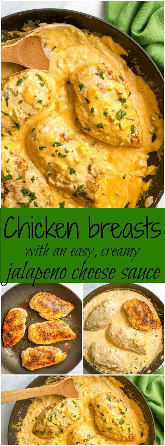 DELICIOUS CHICKEN BREASTS WITH JALAPENO CHEESE SAUCE