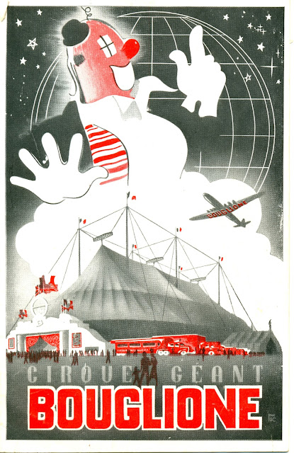 dessin de clown et du chapiteau du Cirque Bouglione du cirque d'hiver de Paris 