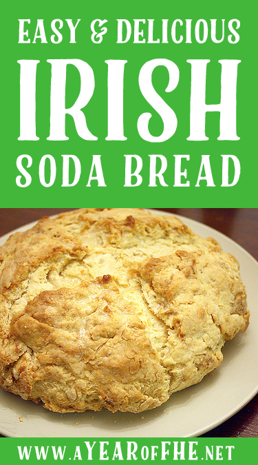 You'll love this Irish Soda Bread Recipe. It's quick, easy and delicious! If you're not a bread maker don't worry! There's no yeast and it's goof proof! It's basically one, huge, delicious, biscuit.  It goes great with soup or stew. Make it tonight!