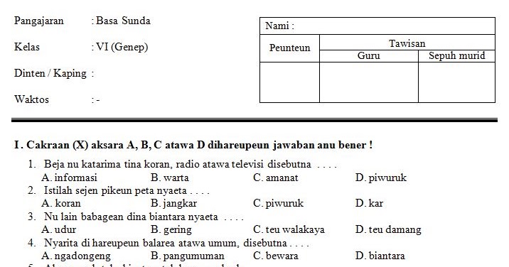 Kunci Jawaban Bahasa Sunda Kelas 6 Kurikulum 2013 - 35+ Kunci Jawaban Bahasa Sunda Kelas 6 Kurikulum 2013 Download Free