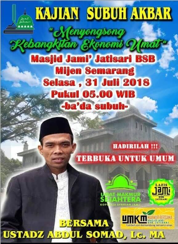 Jadwal Ceramah UAS (USTAD ABDUL SOMAD) Ke Semarang Jawa Jadwal Ceramah UAS (USTAD ABDUL SOMAD) Ke Semarang Jawa