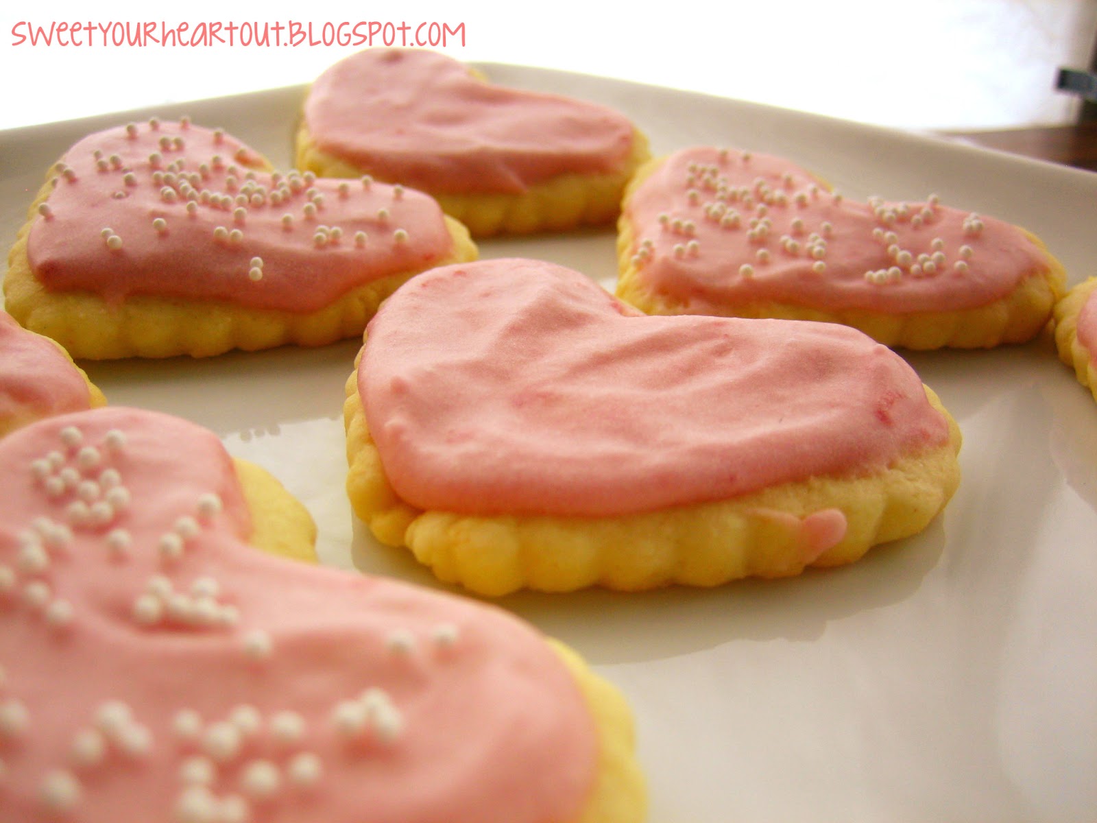 Sweet Your Heart Out Soft Lemon Sugar cookies with Raspberry Icing