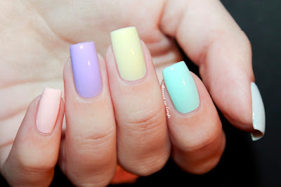Skittle Rainbow Pastel Nail Art