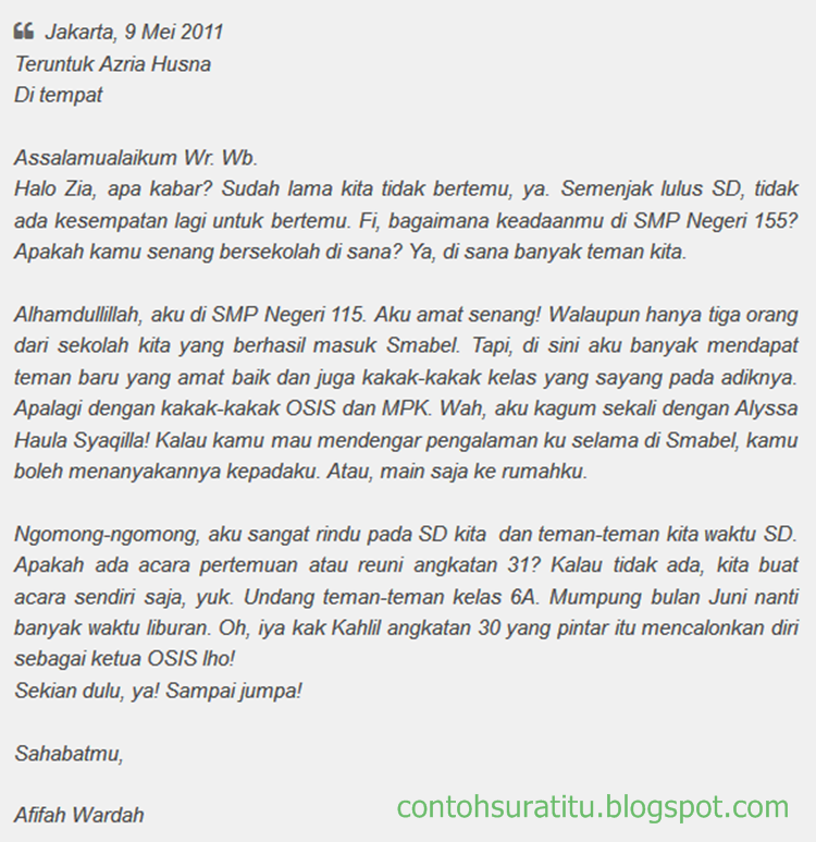 Asli 3 Contoh Surat Pribadi Yang Sederhana Tapi Benar
