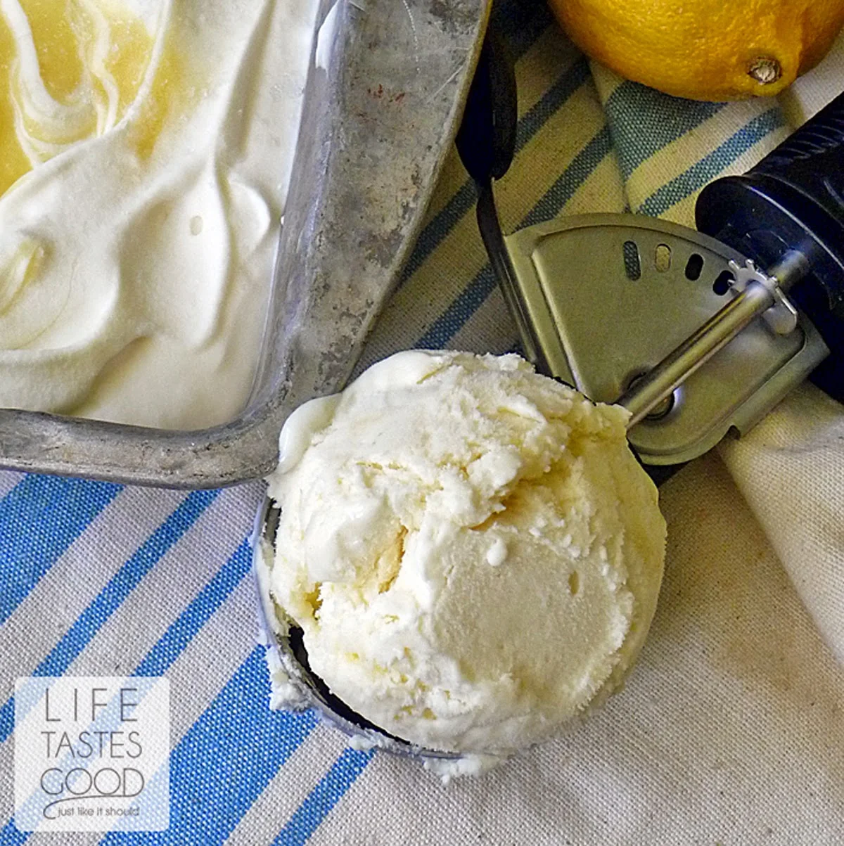 Lemon Curd Ice Cream Recipe - No Churn | by Life Tastes Good
