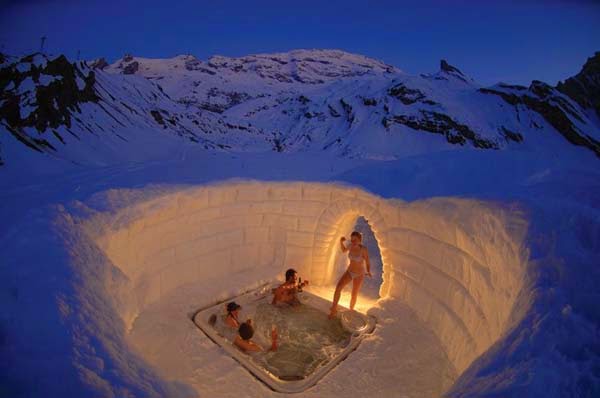 Sleeping in a snow-hole may sound terrible at first, but remember, there will be hot tubs.