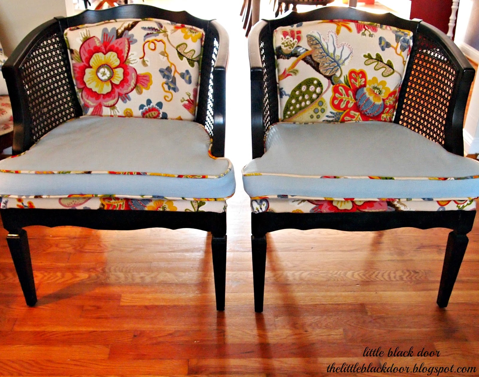 little black door cane chair makeover