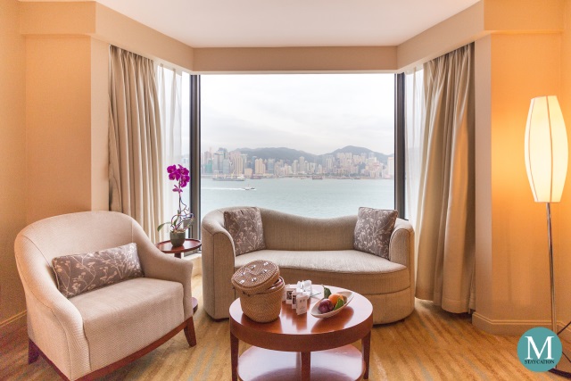 Room with view of Victoria Harbour at Kowloon Shangri-La Hong Kong
