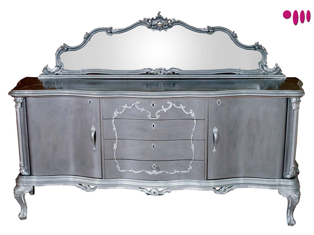 Credenza New Barocco myArtistic laccata argento