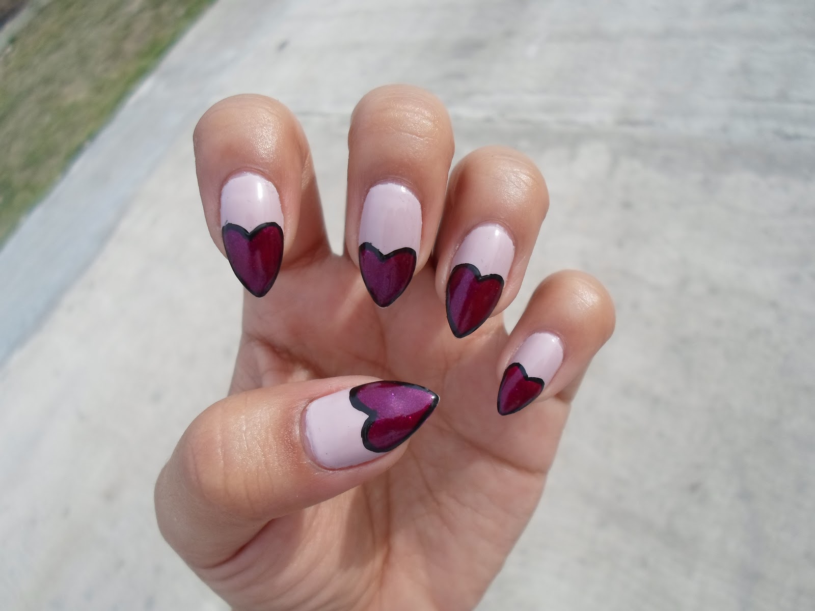 Oh Me! Oh My! Valentine's Day Nails Heart Nails