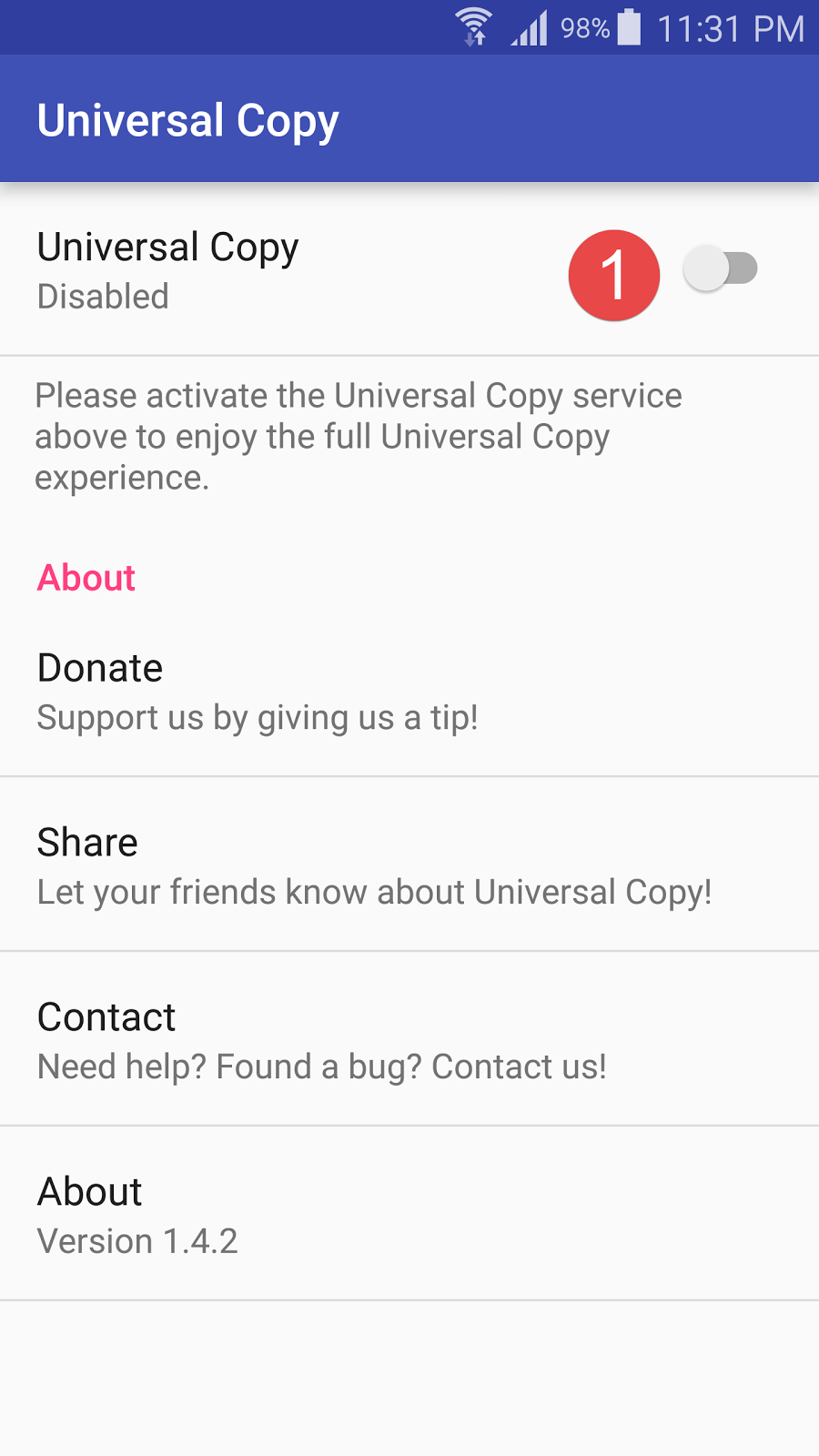 تطبيق Universal Copy لنسخ النصوص من داخل التطبيقات على أجهزة أندرويد