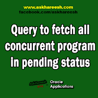 Query to fetch all concurrent program in pending status, www.askhareesh.com