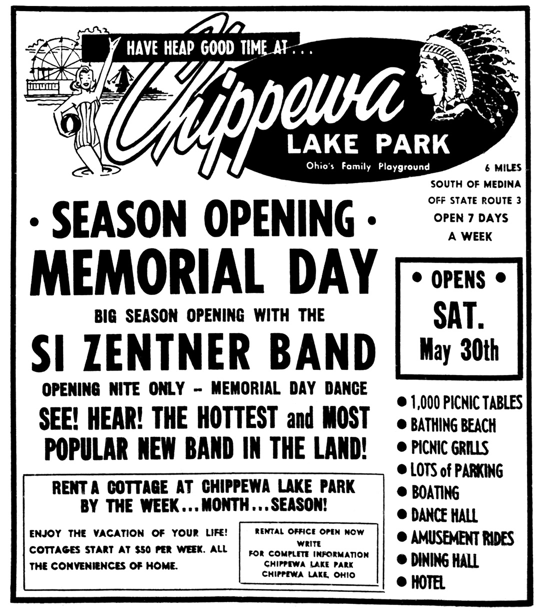 Brady's Bunch of Lorain County Nostalgia Chippewa Lake Park Ad May 1964