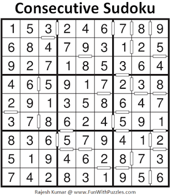 Answer of Consecutive Sudoku Puzzle (Fun With Sudoku #284)