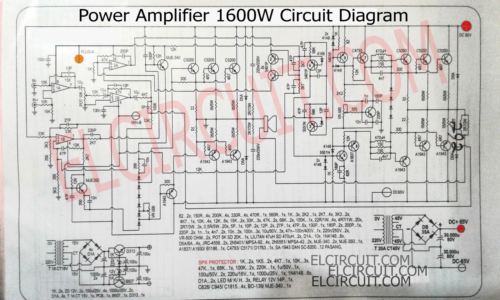 * Eletrônica Campo Elétrico Esquema amplificador 1600W.
