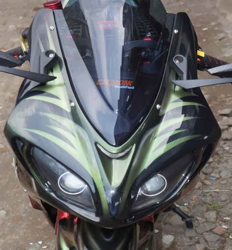 MODIFIKASI: Kawasaki Ninja 250 Modifikasi Air Brush Motif Hiu Buas