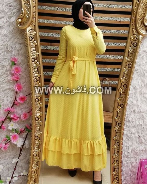 25 فستان كاجوال للمحجبات لربيع عام 2019 فساتين محجبات, فساتين كاجوال محجبات, فساتين الربيع 2019