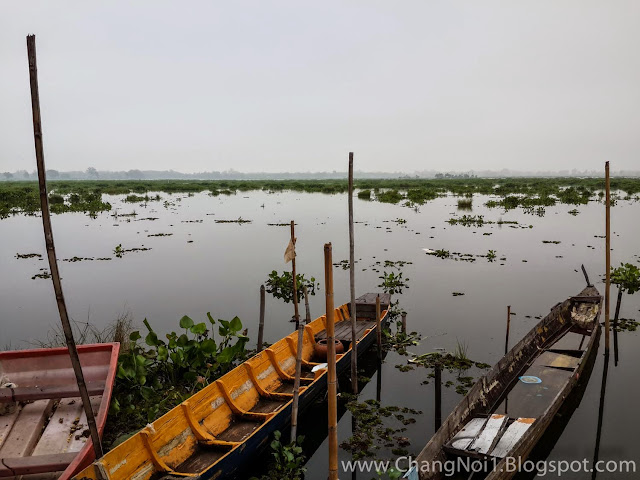 Small boats on Kwan Phayao, North Thailand
