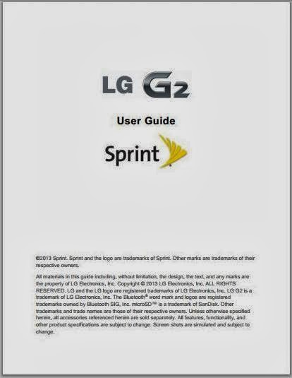 LG G2 LS980 Manual Cover