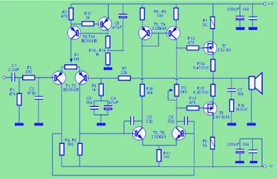 circuit amplifier 100W hifi mosfet amplifier class ab