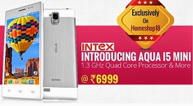 Exclusive on HomeShop18: Intex Aqua i5 Mini Dual SIM Android Mobile Phone – White worth Rs.7990 for Rs.6999 Only