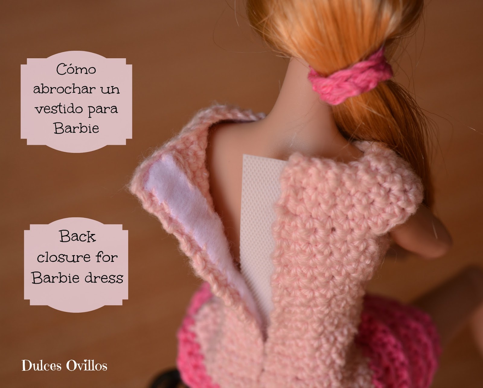 Dulces Ovillos: Cómo abrochar los vestidos de Barbie - / - Back closure for  Barbie dress