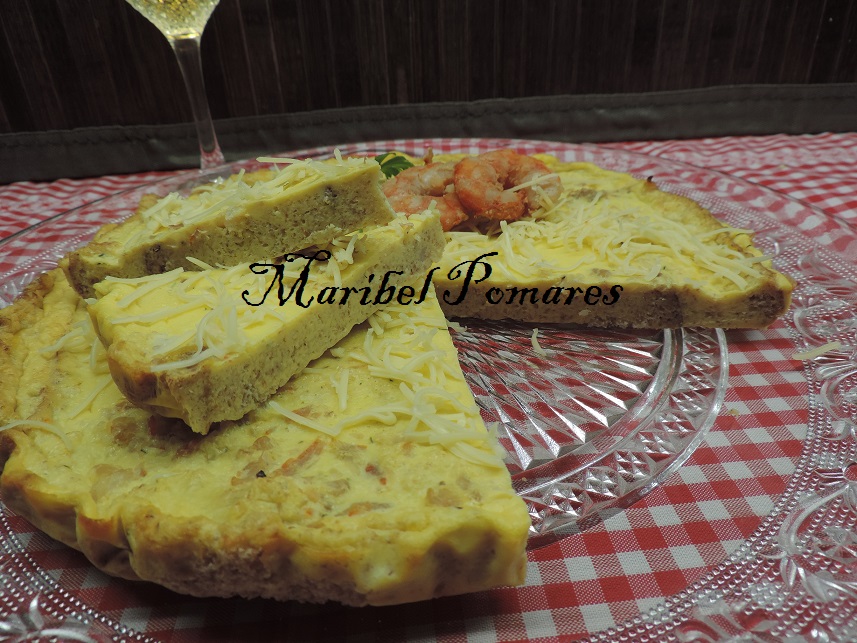 COCINANDO CON MARIBEL Quiche de pan de molde con gambones.