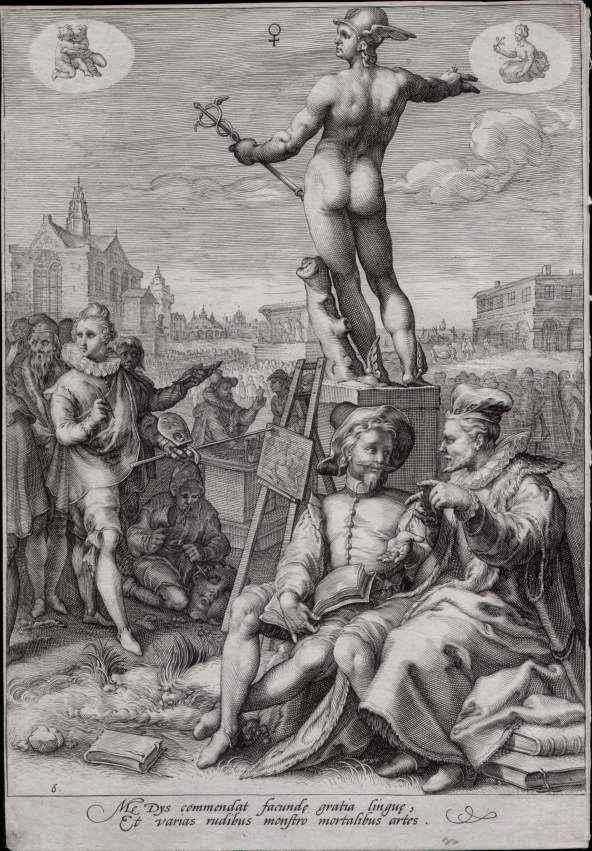 Jan Saenenredam.  Mercury presiding over the arts