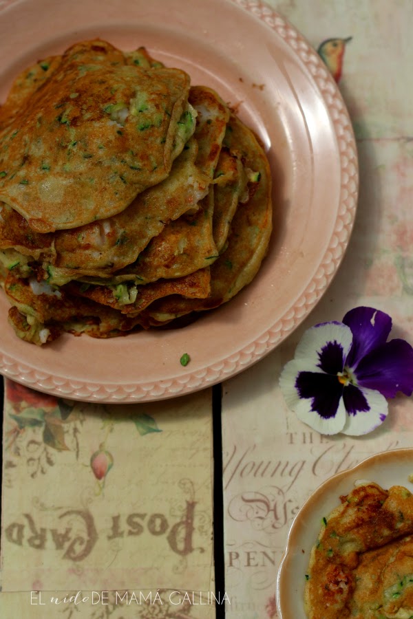 zucchini and prawns pancakes