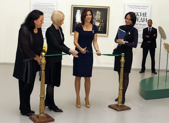 Crown Princess Mary visited the State Hermitage museum in St. Petersburg. Mary wore Prada dress