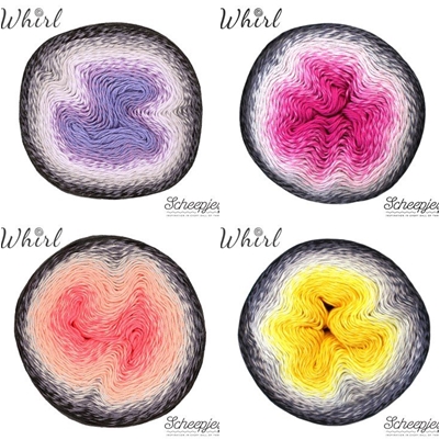 Scheepjes Whirl Aurora Collection yarns used in Aurora Blanket Crochet Pattern by Felted Button