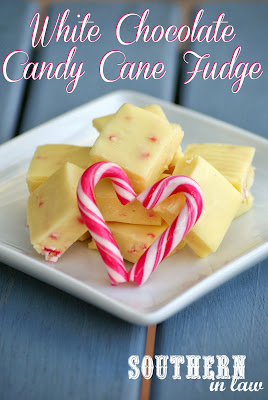 Easy White Chocolate Candy Cane Fudge - Three Ingredient Recipe, gluten free