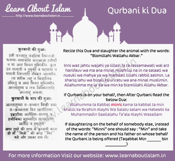 Qurbani ki Niyat, Qurbani ki Dua, Dua for Sacrifice an Animal - learn about  islam
