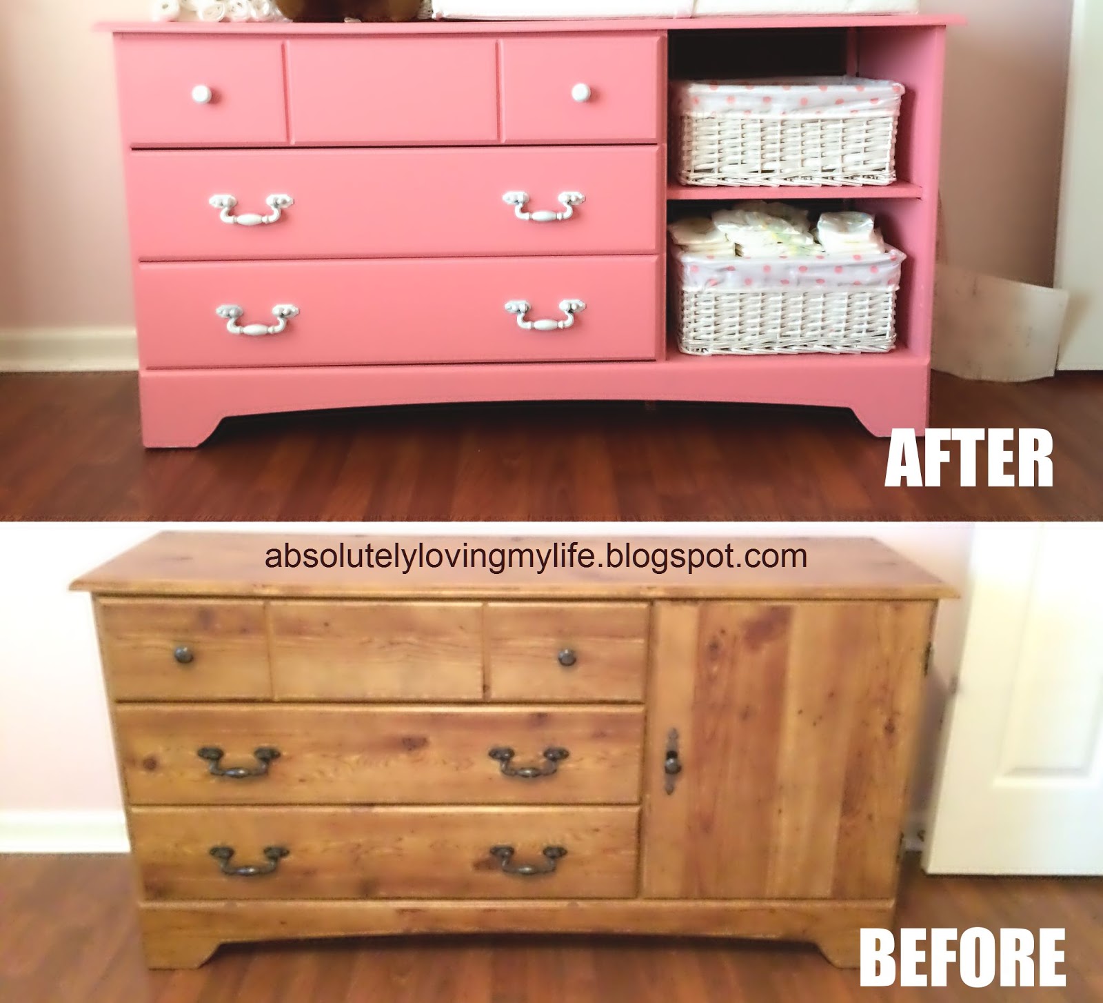 Loving Life Upcycled Goodwill Dresser Repurposed Into Nursery I Knew Was Going To Upcycle A Dresser For The Nursery And Use It As Changing Station Found Myself Searching Fb Garage Sites Weeks