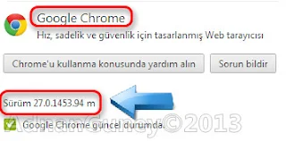 Google Chrome 27 Güncelle