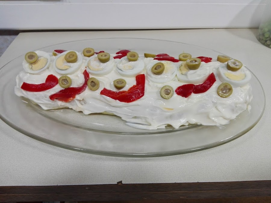 Vista del rollo de patata terminado