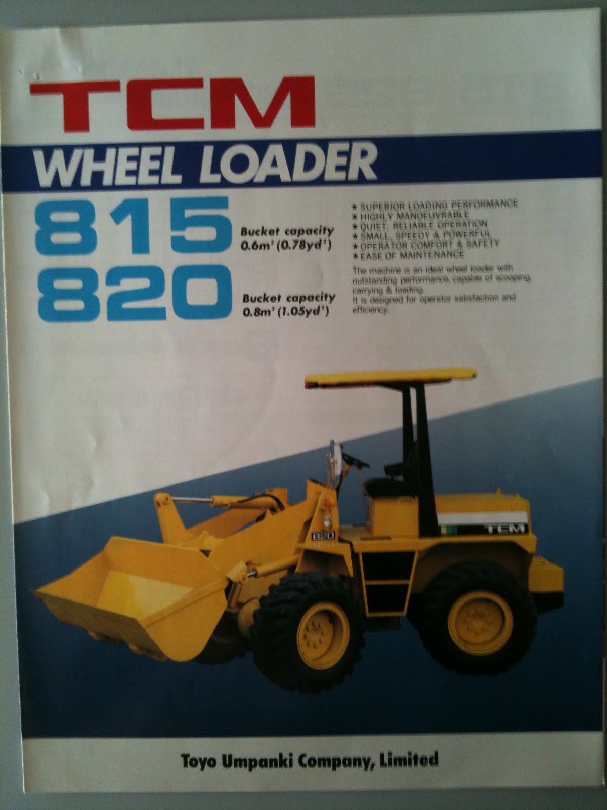 Earthmoving Machinery Sales Brochures TCM Wheel Loader 815 820 372