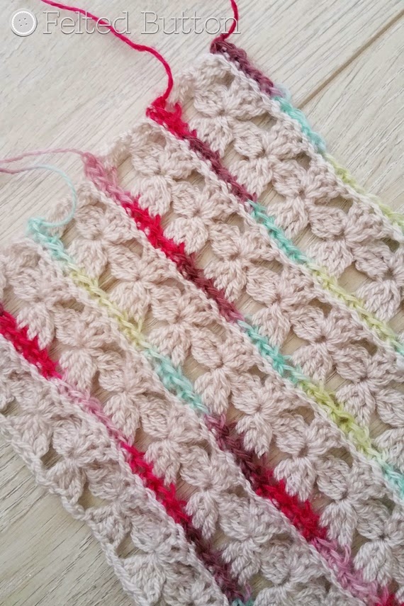 Rows of Posies Blanket Crochet Pattern by Susan Carlson of Felted Button