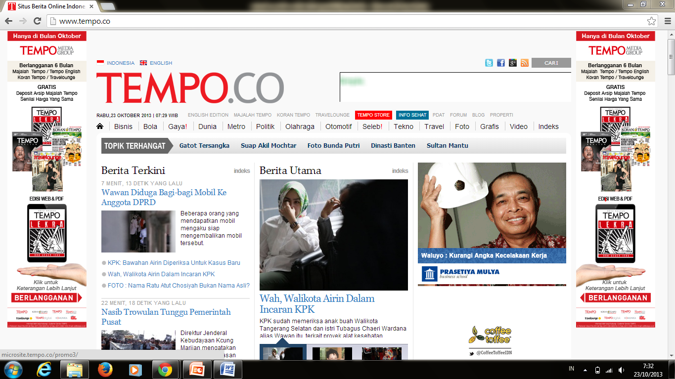 Resensi Situs Portal Berita Tempo | Elinda Agustina