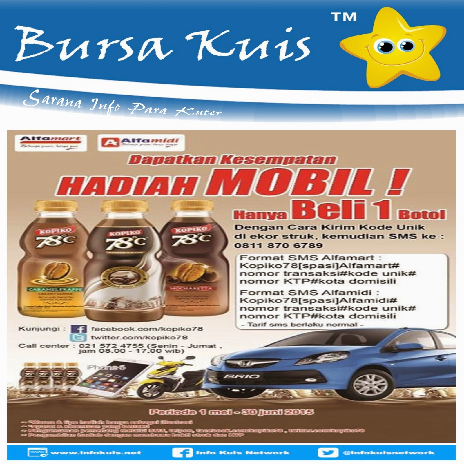 Gebyar Kuis Undian Resmi Kopiko 78°C Berhadiah Mobil