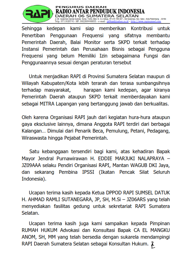 Kata Sambutan Ketua Umum Organisasi - Sepotong Kata Bijak 2019