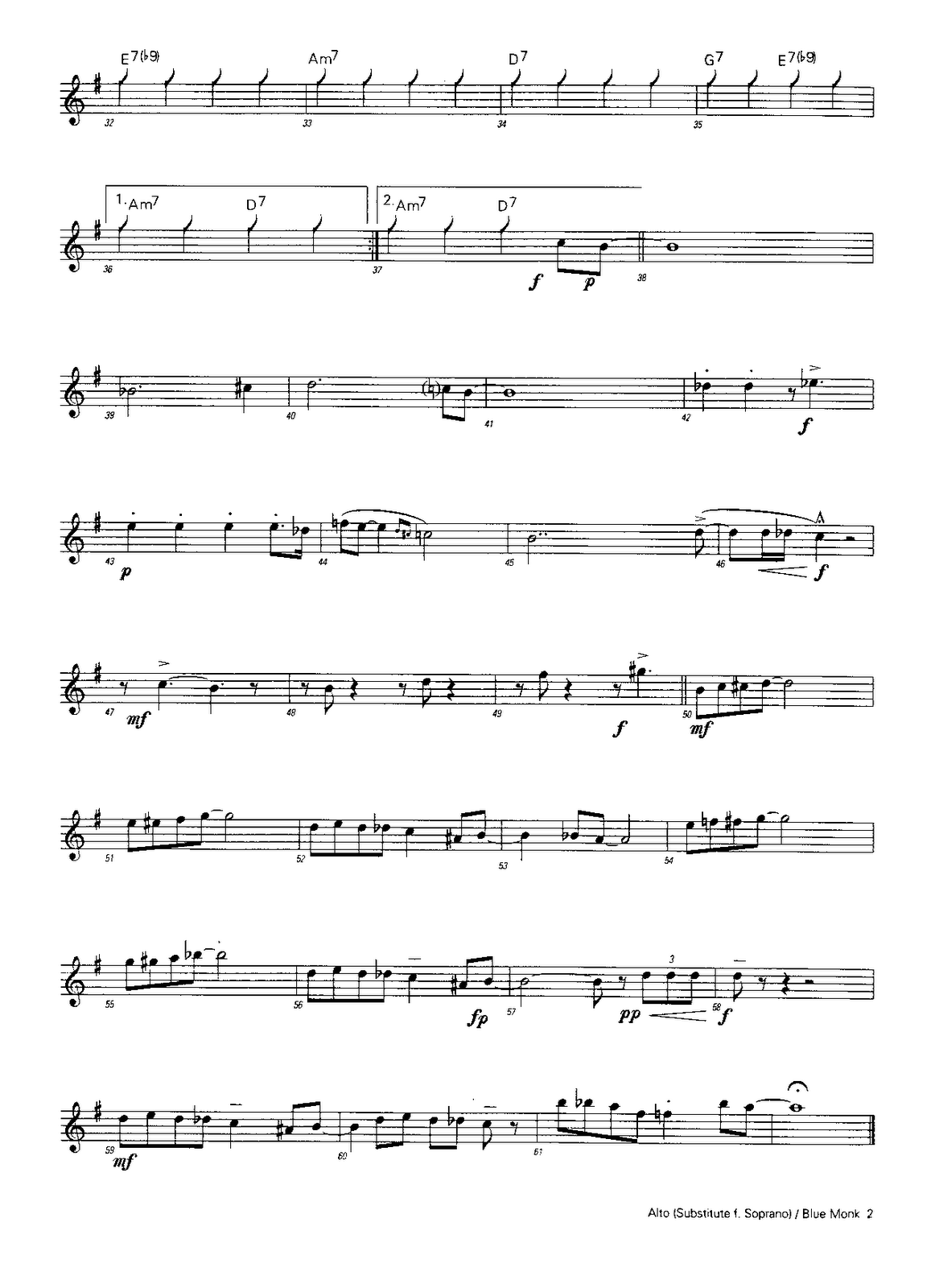 Blue Monk Partituras para cuarteto de saxo Partituras y pistas para