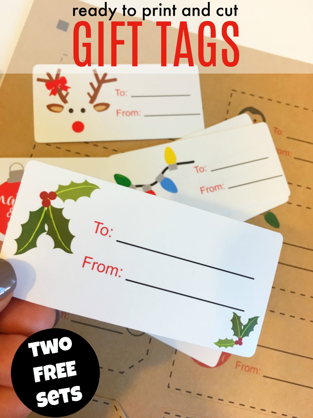 Christmas Gift Labels Free Printable Stickers for Cricut